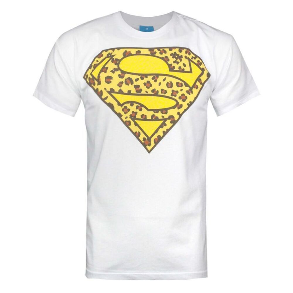 Addict Mens Leopard Symbol Superman T-Shirt / White